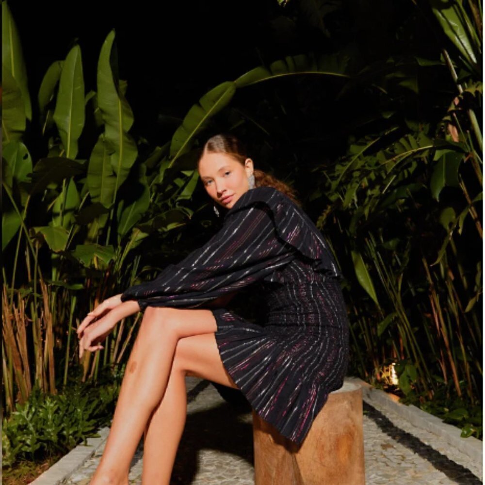 Farm Rio Lurex Stripes Mini Dress - Picture 4 of 5